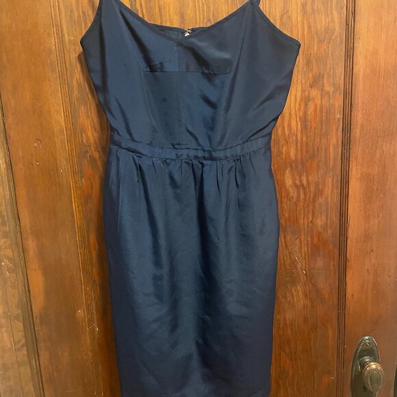J. Crew Navy Blue Spaghetti Strap Mini Dress, Size 4 - Picture 1 of 6